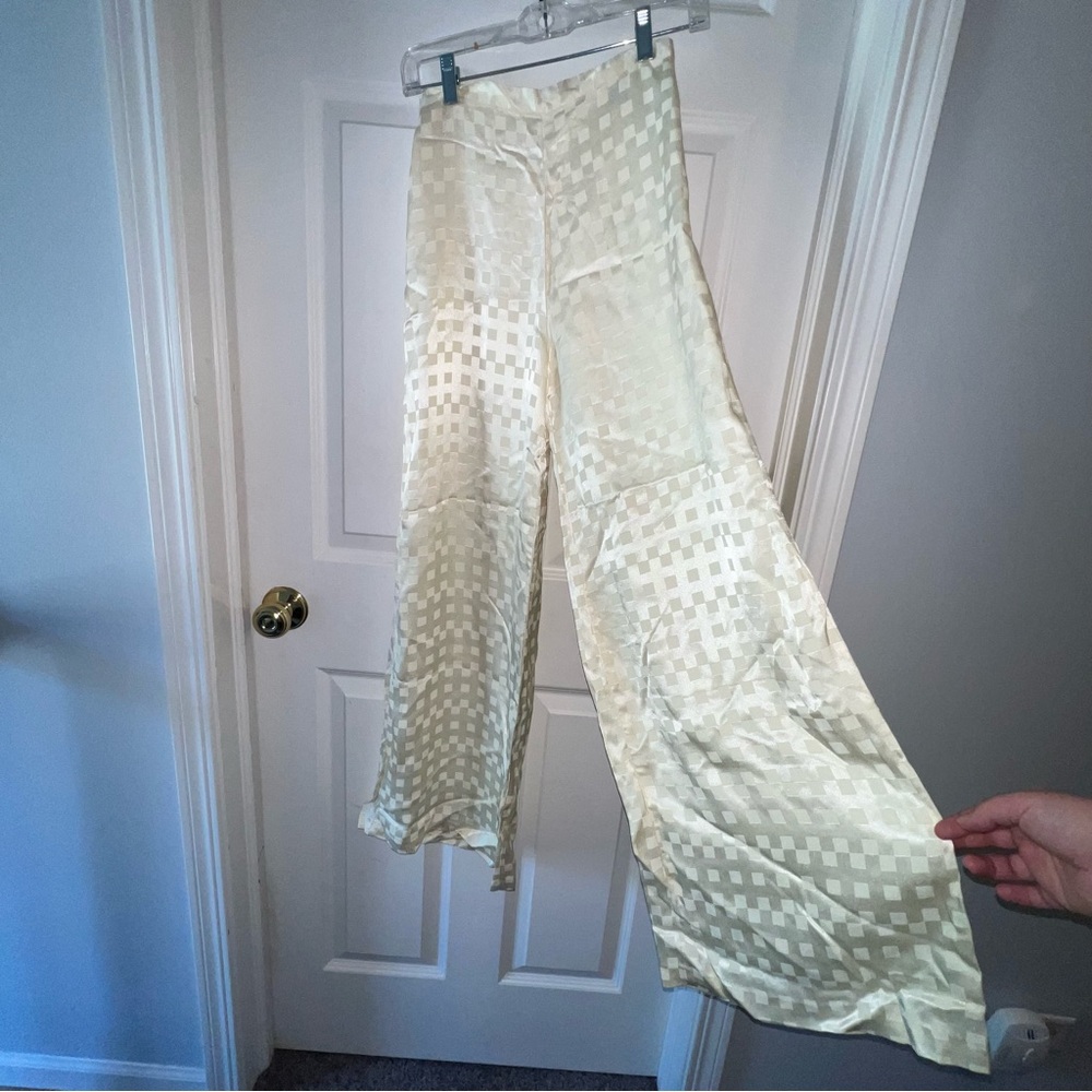 vintage satin wide leg pants